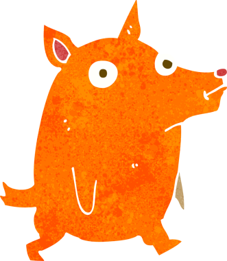 Bir insan tarafından çizilmiş komik küçük köpek.