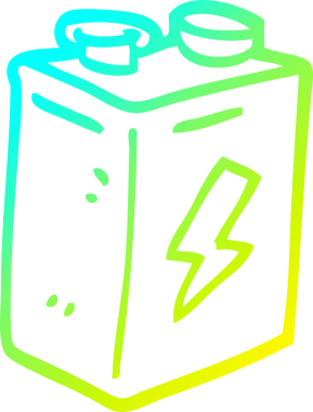 Bir insan tarafından çizilmiş bir karikatür bataryasının soğuk gradyan çizimi