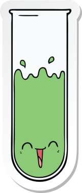 Bir insan tarafından çizilmiş mutlu test tüpünün çıkartması.