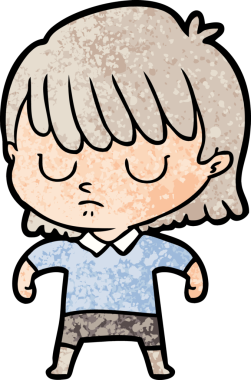 Bir insan tarafından çizilmiş karikatür kadın.