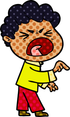 Bir insan tarafından çizilmiş öfkeli bir adam.