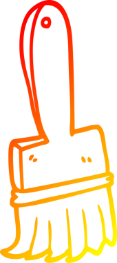 Bir insan tarafından çizilmiş karikatür fırçasının sıcak gradyan çizimi