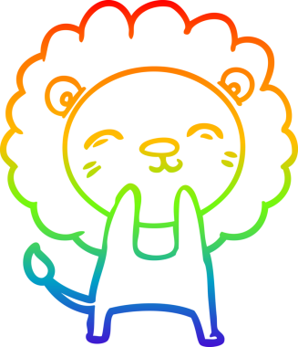 gökkuşağı gradyan çizgi çizimi bir insan tarafından çizilmiş bir aslan