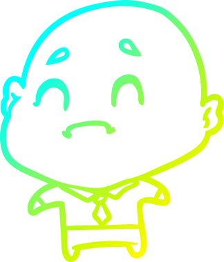 Bir insan tarafından çizilmiş yaşlı bir adamın soğuk gradyan çizgisi