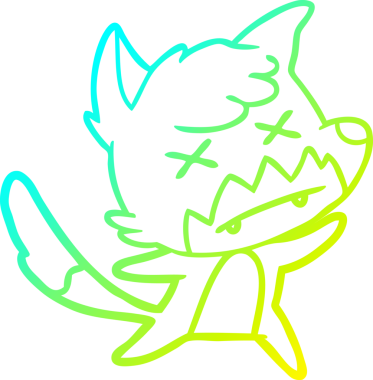 Bir insan tarafından çizilmiş ölü tilki çizgi filmi.