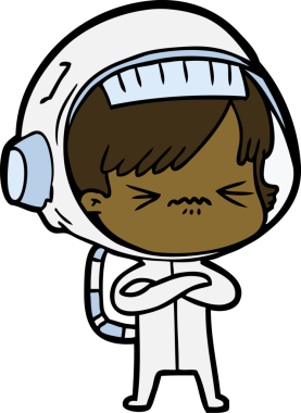 Bir insan tarafından çizilmiş astronot kadın.