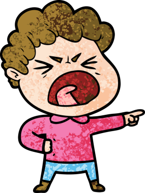 Bir insan tarafından çizilmiş öfkeli bir adam.