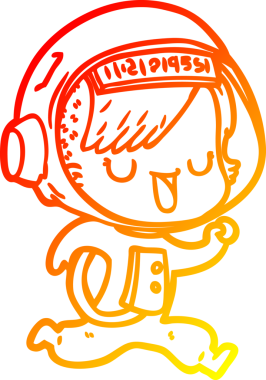 Bir insan tarafından çizilmiş bir astronot kadın çizgi çizimi.