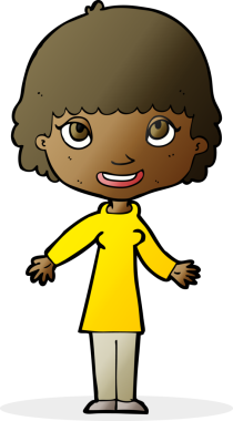 Bir insan tarafından çizilmiş mutlu bir kadın.