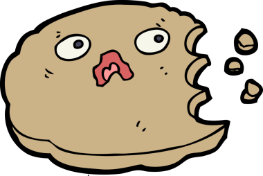 Bir insan tarafından çizilmiş ısırılmış bir kurabiye.