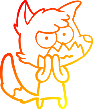 Bir insan tarafından çizilmiş kızgın tilki çizgi çizimi.