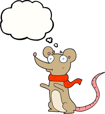 Bir insan tarafından çizilmiş serbest çizim baloncuk çizgi film faresi