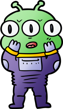 Bir insan tarafından çizilmiş üç gözlü uzaylı.