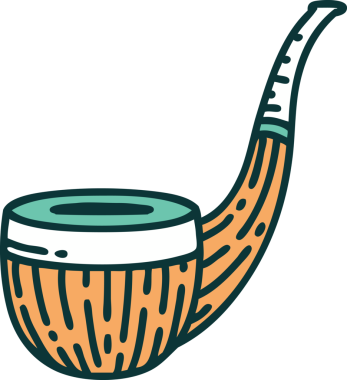 Bir insan tarafından çizilmiş sigara içen piposunun sembolik dövmesi.