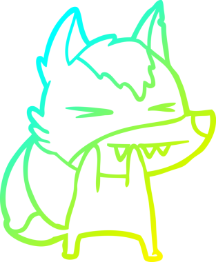 Bir insan tarafından çizilmiş kızgın bir kurt çizgi filmi.