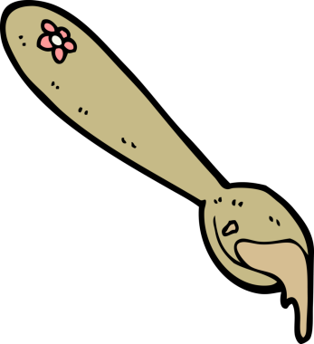 bir insan tarafından çizilmiş lapa kaşığı.