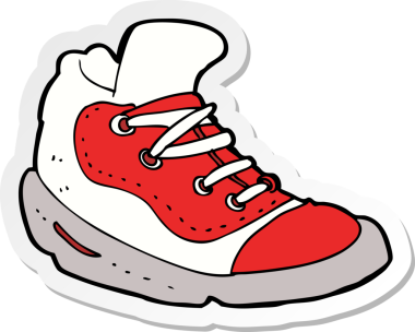 Bir insan tarafından çizilmiş bir spor ayakkabısının çıkartması.