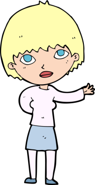 Bir insan tarafından çizilmiş bir karikatür kadın.