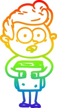 Bir insan tarafından çizilmiş gökkuşağı gradyan çizgi çizimi.