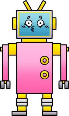 Bir insan tarafından çizilmiş bir robotun gölgelenmiş çizimi