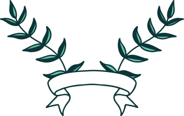 Bir insan tarafından çizilmiş yapraklı geleneksel dövme.