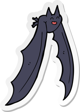 Bir insan tarafından çizilmiş uçan yarasanın çıkartması.