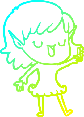 Bir insan tarafından çizilmiş soğuk gradyan çizgi çizimi.