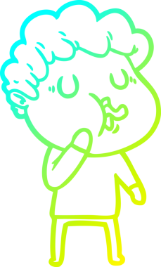 Bir insan tarafından çizilmiş bir çizgi film karakterinin çizimi.