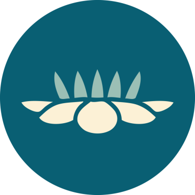 Bir insan tarafından çizilmiş nilüfer çiçeğinin ikonik dövme şekli