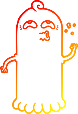 Bir insan tarafından çizilmiş bir çizgi film hayaletinin sıcak çizgi çizimi