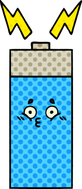 Bir insan tarafından çizilmiş bir bataryanın çizgi roman tarzı