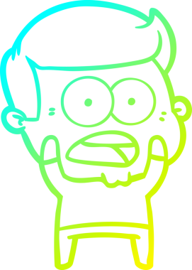 Bir insan tarafından çizilen bir karikatürün soğuk gradyan çizimi.