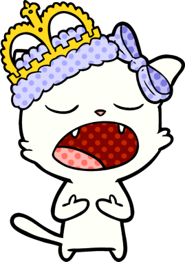 Bir insan tarafından miyavlanan kedi çizgi filmi.