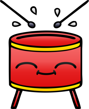 Bir insan tarafından çizilen davulun gölgelenmiş karikatürü