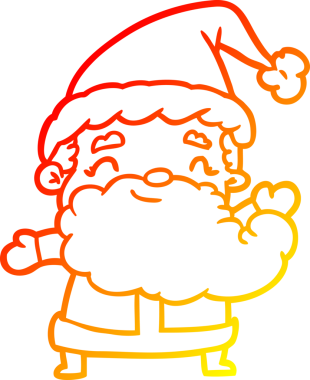 Bir insan tarafından çizilmiş bir Noel Baba 'nın sıcak çizgi çizimi