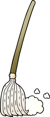 Bir insan tarafından çizilmiş süpürge süpürgesi.