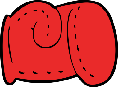 Bir insan tarafından çizilmiş bir boks eldiveni.