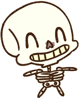 Bir insan tarafından çizilen Mutlu İskelet Tebeşiri