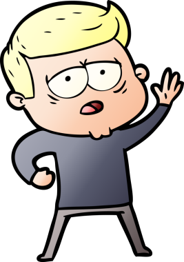 Bir insan tarafından çizilmiş yorgun bir adam.