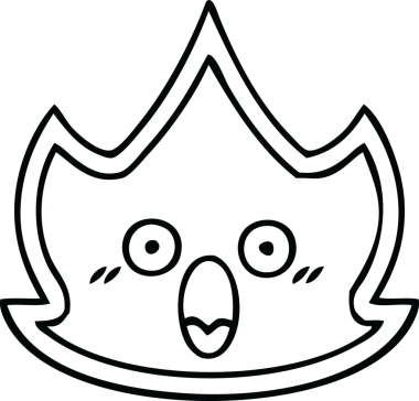 Bir insan tarafından çizilmiş bir ateşin çizgi çizimi