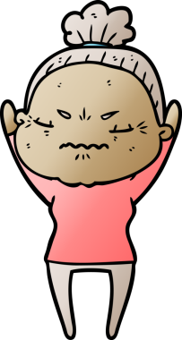 Çizgi film bir insan tarafından çizilmiş yaşlı bir kadın tarafından rahatsız edildi.