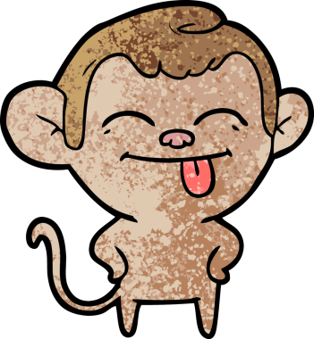 Bir insan tarafından çizilmiş komik çizgi maymun.