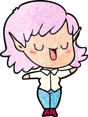 Bir insan tarafından çizilmiş bir elf kızı.