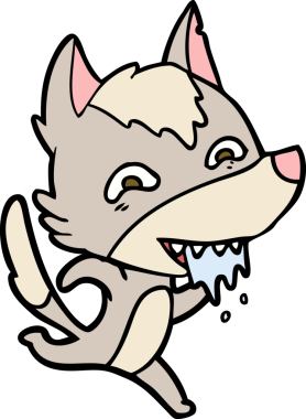 Çizgi film aç kurt bir insan tarafından çizilmiş.