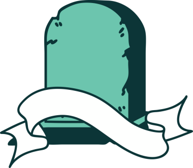 Bir insan tarafından çizilmiş mezar taşı dövmeli.