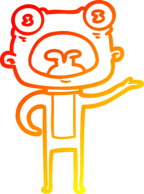 Bir insan tarafından çizilen garip uzaylı çizgi filminin sıcak gradyanı.