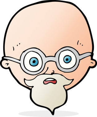 Bir insan tarafından çizilmiş sakallı bir karikatür.