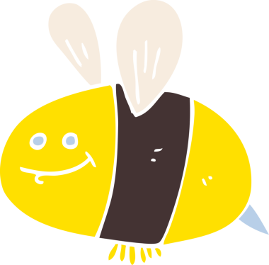 Bir insan tarafından çizilen arıların düz renk çizimi