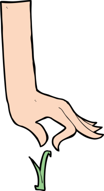 Bir insan tarafından çizilmiş çim biçme çubuğu.