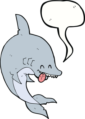 Bir insan tarafından çizilmiş komik bir köpek balığı.